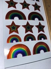 Shiny RAINBOW Sticker Sheet Scrapbook Planner Craft Stickers