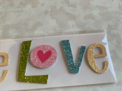ME & MY BIG IDEAS EMBELLISHMENT STICKERS GLITTER WORD ‘LOVE’ WORD ‘LOVE’ 3D