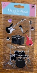 Jolees Rock & Roll GARAGE BAND Drums Electric Guitar Drum Stick Music Stickers