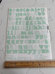 Making Memories Large Pastel Green Pattern Upper/Lower Case ABC/123 Scrapbooking