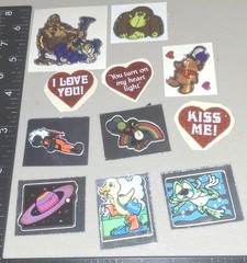 vintage Stickers,bj Decal Specialties Lot Mylar Glittery Prism