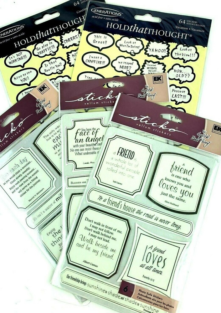 NEW! Mixed Lot Scrapbooking Stickers! 5 Packages!