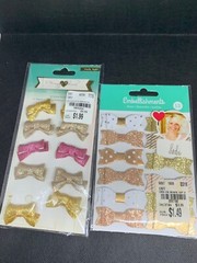 Lot of 9 NIP Bows for Card Making Scrapbooking Crafts Various Brands Sizes