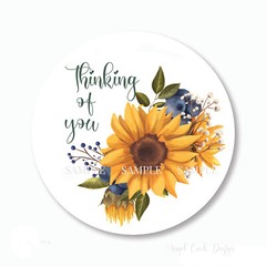 Sunflowers Thinking of You Scrapbook Stickers Sun Flower Envelope Seals