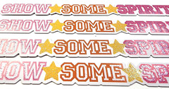 School Show Some Spirit Cheerleader Cardstock Glitter Stickers 4pc 6″ x 5/8″