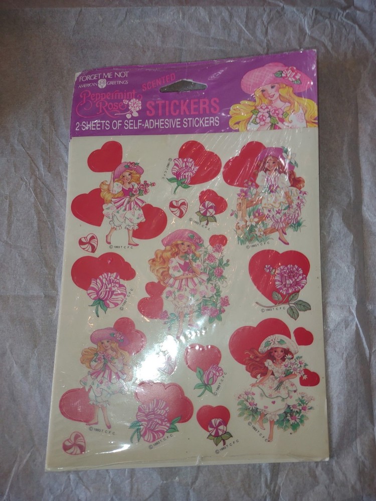 Vintage NEW American Greetings Forget Me Not Peppermint Rose Scented Stickers