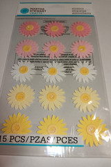 Stickers Martha Stewart Colorful Daisy Blossoms Pink White Yellow Repeats