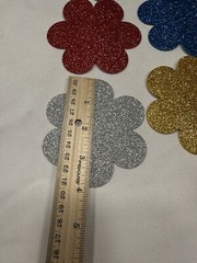 arts & crafts FOAM STICKER SHAPES 6 count glitter FLOWERS