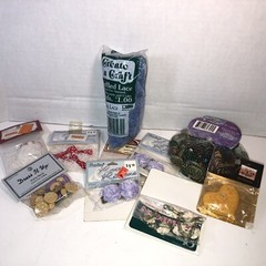 Crafting Supplies 10 Pack Bundle – Flowers, Lace, Buttons, Stones