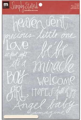 Making Memories Rub-On Baby Words Embellishments Scrapbooking Cards