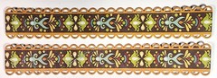 K&Company Boho Floral Cardstock Stickers 4pc Henna Mehndi Scallop Border Crafts