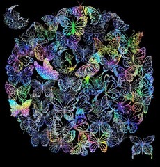 100pcs Butterfly Holographic Stickers Decorative Waterproof Adhesive Decals