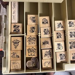 Over 175pc Mixed Lot of Rubber Stamps For Crafting Scrapbooking in Organizer