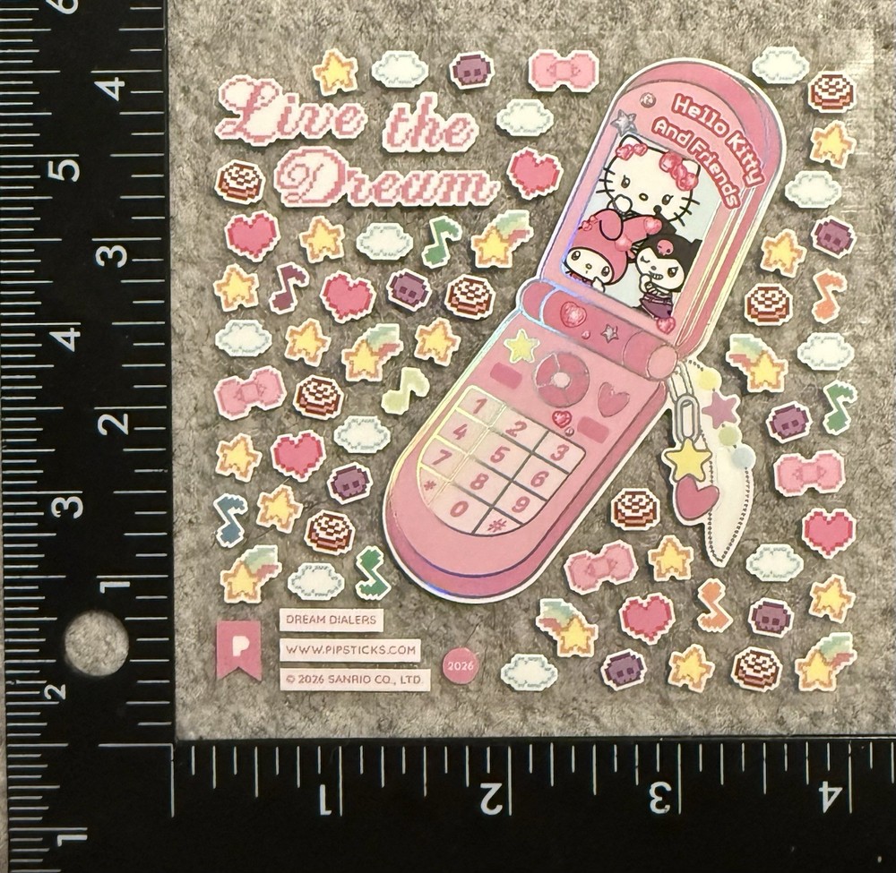 Pipsticks Stickers Sanrio Hello Kitty Retro Phone Clock Pipstickers