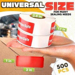 500-Pack Tamper Proof Stickers 1×3 – Strong Adhesive for Tamper Detection