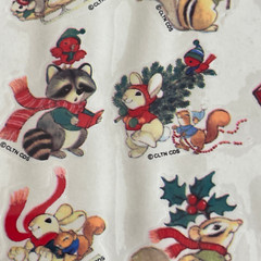 Vintage American Greetings Stickers Christmas Animals Raccoon Bunny 8 Sheets New