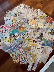 MASSIVE COLLECTION 1980’s 90’s Stickers Foil Puffy Wiggle Eyes 292 Sheets Vtg