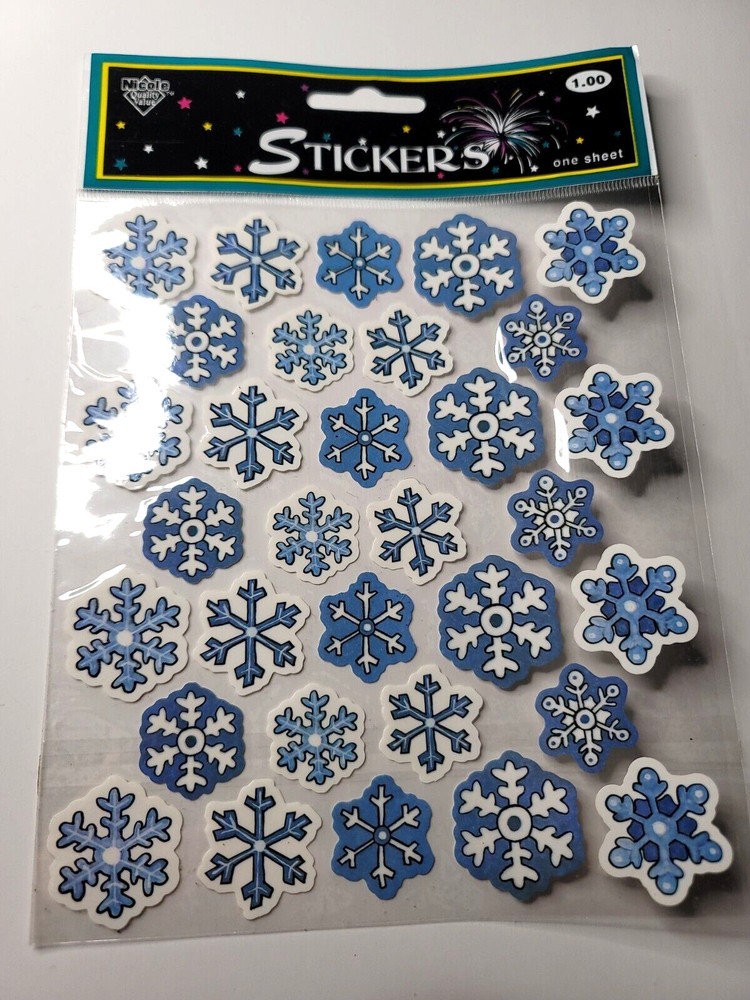 Nicole Quality Value Stickers 1 Sheet STK361 Snowflake Winter Sparkle