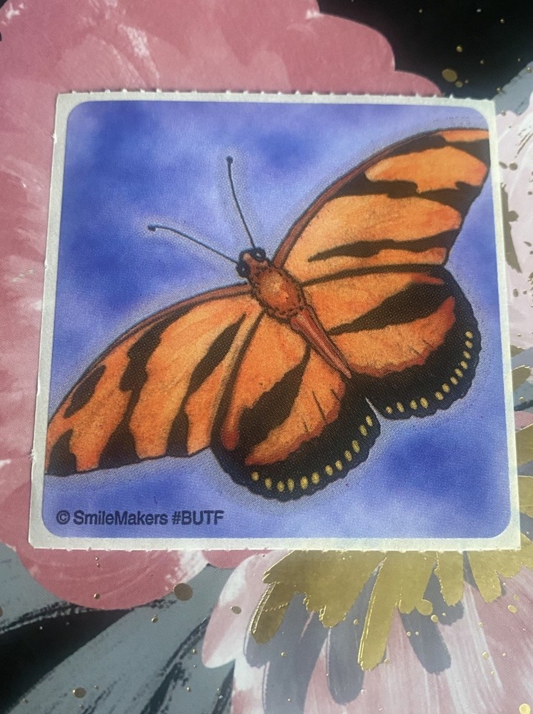 SmileMakers Orange/black Butterfly Sticker Mod 2.5” Inches