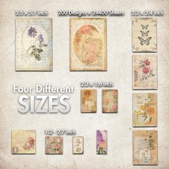 400 Pcs Vintage DIY Junk Journal Scrapbooking Paper Decorative Art Supplies