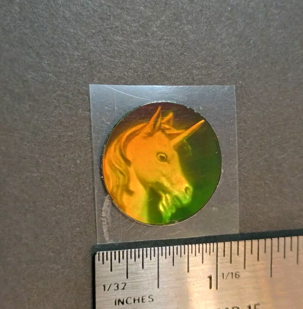 Vintage Stickers 3D Holographic Unicorn Sticker Mod VTG RARE Laser Polaroid