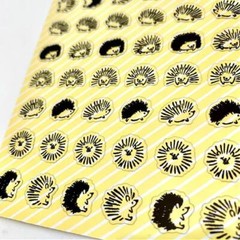 CLEAR HEDGEHOG STICKERS Craft Kids Scrapbook Vinyl Sticker Sheet Animal Kawaii