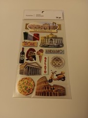 Recollections Stickers Rome Eternal City Gelato Vatican Pizza Colosseum Flag