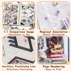 Large DIY 3D Sticker Scene Book for Adults Kids 8 Sets | Make Your Own Shop Hous