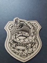 Chipboard Scrapbooking laser scored & cut die cut embellishments Snake badge #1