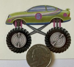 MONSTER-TRUCK Stickers(3pc) Car•Van•Big Tires•Raised •Automobiles•Driving•Shows•