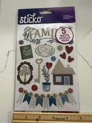 Sticko Autocollant Family Icons & Words Flip Pack 148PC Letters Banners Phrases