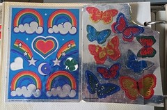 Vtg Hallmark Stickers Razzle Dazzle Rainbow Stars Butterfly Butterflies