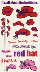 Red Hat Stickers w Red & Purple Words / Red & Pink Hats / Hattitude