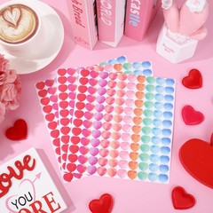 2400 Pcs Mini Love Heart Stickers Colorful Watercolor Heart Self-Adhesive Sticke