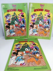 Vintage Lot of 3 Disney Babies Minnie Mickey Christmas Stickers Golden Books