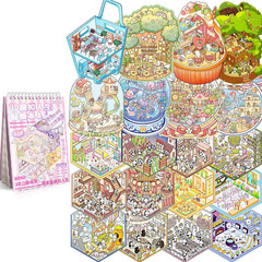 20 Sets of DIY 3D House Scene Cute Cartoon Stickers Kit for Kids & Adults