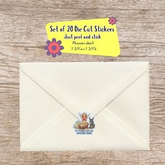 Christmas sticker seals set of 20, Christmas Angel stickers, Christmas stickers