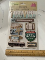 Crafter’s Square Dimensional 7PC Glitter Travel Paper Crafts Beach On The Road