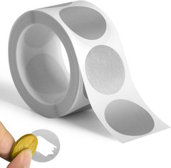 300 Pack 1″ round Circle Scratch off Stickers, Self Adhesive Labels