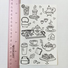 Discontinued Mrs. Grossman’s Pen and Ink Tea Sticker Sheet 4″ x 6″