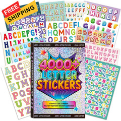 4000 Pcs+ Letter Stickers, 52 Sheets Alphabet Stickers Self-Adhesive Colorful