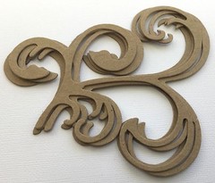 {3} CLASSIQUE FLOURISH Decorative Scroll – Bare Chipboard Die Cuts – 4 3/4″ x 4″