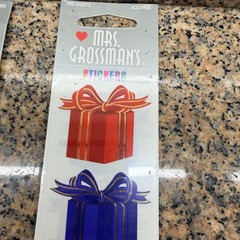VTG Y2K Mrs. Grossman’s Holiday Lights & Gift Box Foiled Stickers Lot Of 2