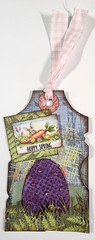 Hoppy Spring Easter Egg Gems Tags Pocket OOAK #36 3D Handmade