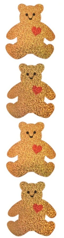 Mrs Grossman LOVE BEAR GOLD GLITTER Stickers retired vintage LIMITED EDITION
