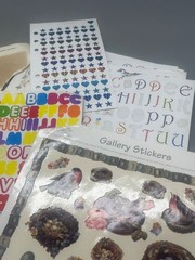 sticker lot scrapbook varied missing letters number birds heart stars nest READ