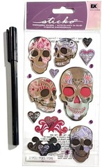 Metallic Sugar Skulls Stickers Scrapbooking Card Journal Planner Sticko