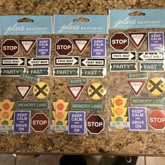 3 Packs Jolee’s Boutique Road Signs 3D Stickers Scrapbooking Embellishments READ