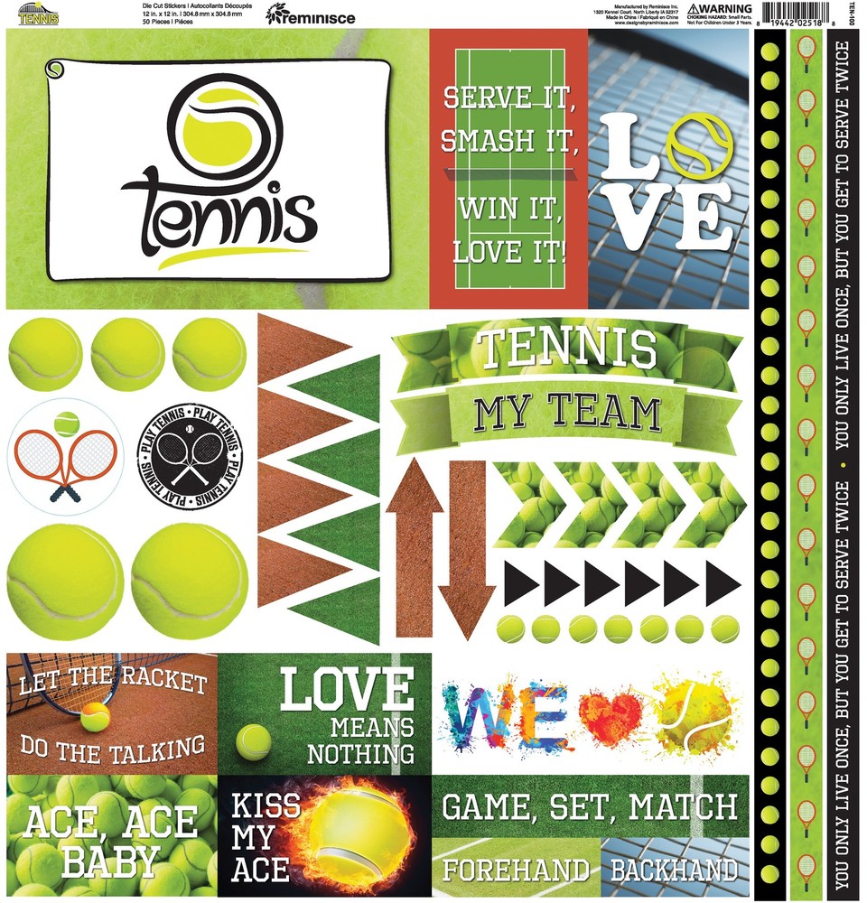 Tennis Elements Stickers 12X12