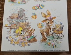 Vintage GIORDANO Bunny Tails sticker sheet, Paper Magic Group, unused